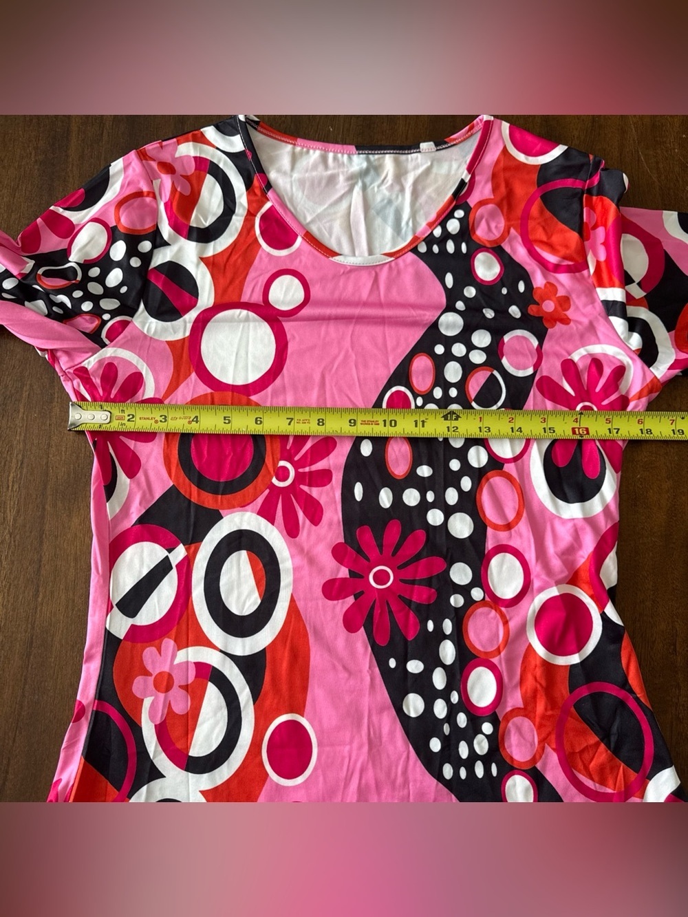 Womens Pink Black Orange Hippie Halloween Costume Dress Necklace Glasses - Picture 7 of 8